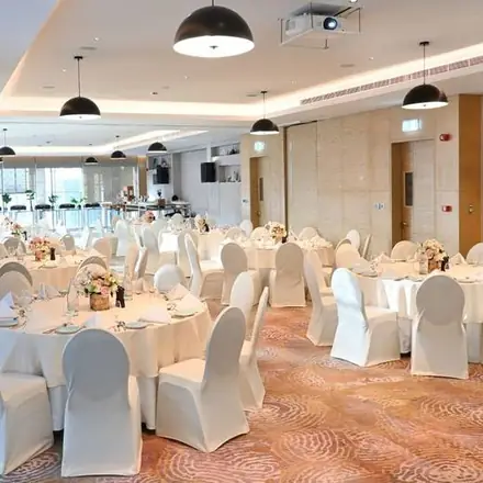 The function room at Novotel Dubai Gold District, set for dinner