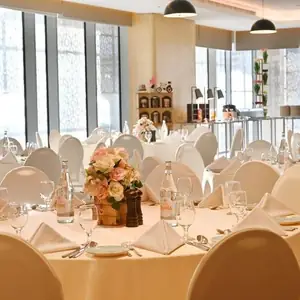 Dinner table setting at the venue